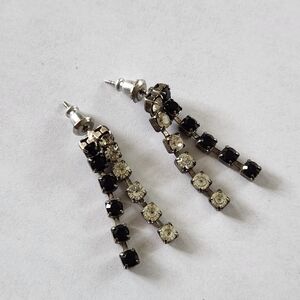 ELEGANT TWO-STRAND DANGLE PIERCED EARRINGS